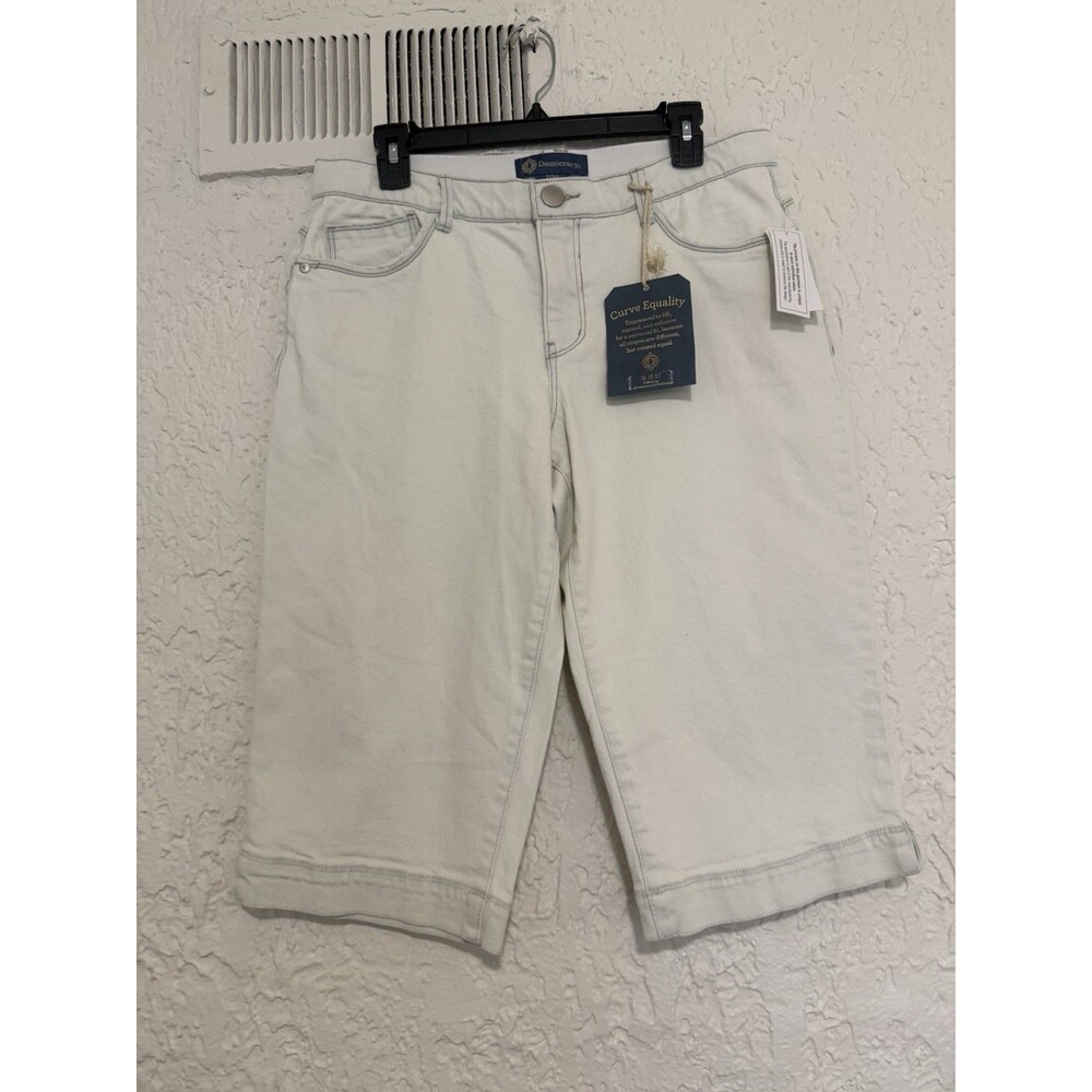 Democracy AB Solution Mold &hold long Bermuda Denim Shorts 10 petite NWT